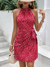 Load image into Gallery viewer, Solid Colored Polka Dot Mini Dresses Women's Camisole Sleeveless Lace Up Dress Summer Vacation Party Dress Robe