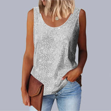 Load image into Gallery viewer, Women&#39;s Loose-Fit Round Neck Vest Polyester Fiber Metal Patch Decorative Women&#39;s Sweater