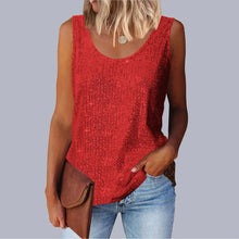Load image into Gallery viewer, Women&#39;s Loose-Fit Round Neck Vest Polyester Fiber Metal Patch Decorative Women&#39;s Sweater