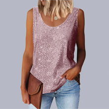 Load image into Gallery viewer, Women&#39;s Loose-Fit Round Neck Vest Polyester Fiber Metal Patch Decorative Women&#39;s Sweater