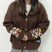 Load image into Gallery viewer, 2025 Plus Size Eras Cardigan for Women Autumn Winter Flower Embroidered Knitted Sweater Y2k Girl Vintage Fashion Cardigans Tops