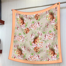 Load image into Gallery viewer, Silk Scarf Women Floral Printed Square Scarves Head Echarpes Silk Foulards Femme Wraps Beach Shawls Bandana Lady Hijabs 90CM