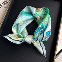 Load image into Gallery viewer, 2025 New 100% Pure Silk Scarf Women Neck Hair Foulard Bandana Square Small Headband Hijab Print Poncho Scarves Pashmina