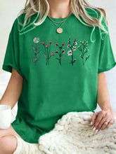 Load image into Gallery viewer, All Kinds Of Beautiful Flowers Printed T-Shirt Women Cotton Loose T Shirts All-Match Summer Clothing Comfortable Y2K Streetwear