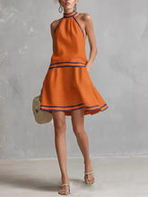 Load image into Gallery viewer, Contrast Color Elegant Off Shoulder Sleeveless A-Line Halter Neck Mini Dress Y2K Summer Fashion Vacation Party Vestidos