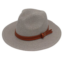 Load image into Gallery viewer, Summer Straw Sun Hat Panama Hats Grass Knitted Gift Hat Breathable Leisure Jazz Hat European American Style Straw Hat Beach Caps