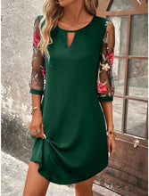 Load image into Gallery viewer, Luxury Dress Women's Perspective Mid Sleeve Printed Round Neck Mini Skirt Summer New Year Party Dress