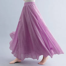 Load image into Gallery viewer, Boho Cotton Linen Beach Long Skirt Women Vintage Casual Solid A-line High Waist Dance Floor-Length Maxi Skirt Spring Summer New