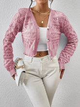 Load image into Gallery viewer, 2026 New Autumn Women V-neck Knitwears Long Sleeve Knitted Sweaters Hollow Out Embroidery Single Breasted Short Cardigans Tops