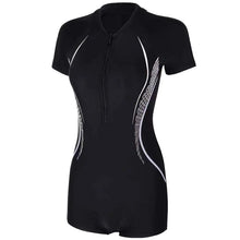 Load image into Gallery viewer, Women One Piece WaterProof Athletic Sun Protection Beach SwimWear Short Sleeve Quick-Drying Bathing Surfing SwimSuit