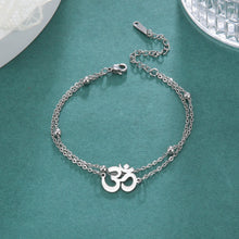 Load image into Gallery viewer, Dawapara Om Ohm Aum Charm Spiritual Pendant Stainless Steel Bracelet Yoga Jewelry Meditation Buddhist Spiritual Amulet