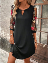 Load image into Gallery viewer, Luxury Dress Women's Perspective Mid Sleeve Printed Round Neck Mini Skirt Summer New Year Party Dress