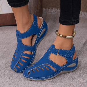 2025 New Women's Peep-Toe Ankle Strap Sandals Summer Block Heel Fashion Shoes 11 Colors Available