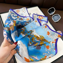 Load image into Gallery viewer, 2025 New 100% Pure Silk Scarf Women Neck Hair Foulard Bandana Square Small Headband Hijab Print Poncho Scarves Pashmina