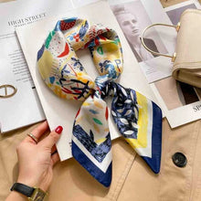 Load image into Gallery viewer, 70cm Leopard Print Silk Square Scarf for Women Satin Shawl Fashion Wraps Neckerchief Female Hair Bands Ribbon Headband Bandana
