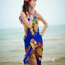 Load image into Gallery viewer, Printed Cover-ups Sexy Beach Dress Women Halter Sling Chiffon Beach Towel Bikini Wrap Pareo Skirts Open-Back Swimwear