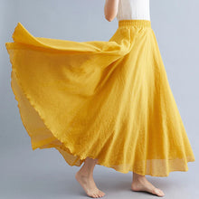 Load image into Gallery viewer, Boho Cotton Linen Beach Long Skirt Women Vintage Casual Solid A-line High Waist Dance Floor-Length Maxi Skirt Spring Summer New