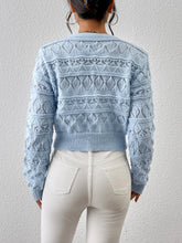 Load image into Gallery viewer, 2026 New Autumn Women V-neck Knitwears Long Sleeve Knitted Sweaters Hollow Out Embroidery Single Breasted Short Cardigans Tops