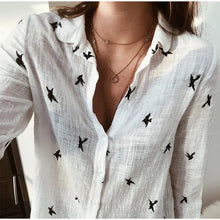 Load image into Gallery viewer, Fashion Women&#39;s Print Shirt Women&#39;s Long Sleeve Top Cotton Office 2024 Spring Summer Casual Loose Top Large 5XL