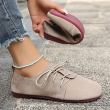 Load image into Gallery viewer, Brown Round Toe Flats Shoes Women 2025 Faux Suede Lace Up Flat Shoes for Woman Plus Size 43 Soft Walking Casual Shoes Female