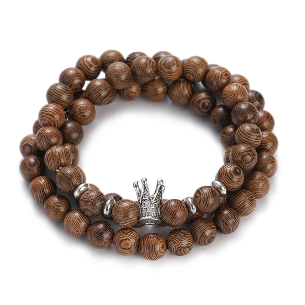 Multilayer Wood Beads Buddha Lotus OM Bracelet Tibetan Buddhist Mala Charm Rosary Bracelet Yoga Wooden For Women Men Jewelry