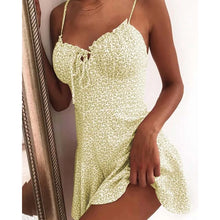 Load image into Gallery viewer, Floral Print A Line Mini Dresses Sexy Lady Dating Camisole Strapless Backless Dress Boho Solid Beach Clothing