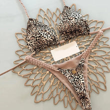 Load image into Gallery viewer, New Women&#39;s Bikini Split Print Swimwear Fashion G-string Beach Holiday