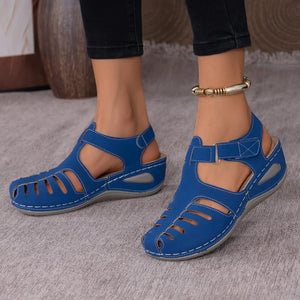 2025 New Women's Peep-Toe Ankle Strap Sandals Summer Block Heel Fashion Shoes 11 Colors Available