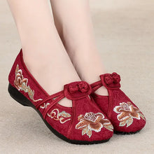 Load image into Gallery viewer, Zapatos De Mujer Women Fashion Round Toe Wine Red Spring Slip on Anti Skid Flat Shoes Lady Casual Plus Size Dance Loafers A318
