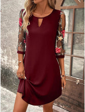 Load image into Gallery viewer, Luxury Dress Women's Perspective Mid Sleeve Printed Round Neck Mini Skirt Summer New Year Party Dress