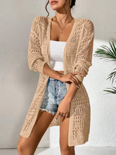 Load image into Gallery viewer, Polyester 100.00% Solid Color Knitted Cardigan with Sun Shading and Loose Fitting Fashion, Mid Length and Elegant Sweater
