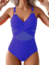 Load image into Gallery viewer, 2026 Plain Ruched Swimsuit Women One Piece Ring Link Swimwear Female Bathers Bathing Swimming Swim Bodysuit Summer Beachwear