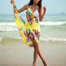 Load image into Gallery viewer, Printed Cover-ups Sexy Beach Dress Women Halter Sling Chiffon Beach Towel Bikini Wrap Pareo Skirts Open-Back Swimwear
