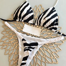 Load image into Gallery viewer, New Women&#39;s Bikini Split Print Swimwear Fashion G-string Beach Holiday