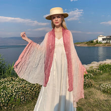 Load image into Gallery viewer, Women's Gradient Color Linen Scarf for Travel Fashionable Versatile Casual Windproof Sand Proof Headscarf Women's Shawl