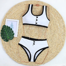 Load image into Gallery viewer, Woman Swimwear 2024 High Waist Bikinis Shorts Women&#39;s Swimsuit Luxury Ribbed Two-piece Bathing Suits Summer Bikini Set Swim Suit
