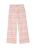 Load image into Gallery viewer, Summer Women Cartoon Red Fish Print O Neck Tank Top And Straight Female Long Pants Short Sleeve Shirt Wide Leg Pant 2 Piece Sets