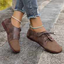 Load image into Gallery viewer, Brown Round Toe Flats Shoes Women 2025 Faux Suede Lace Up Flat Shoes for Woman Plus Size 43 Soft Walking Casual Shoes Female