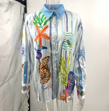 Load image into Gallery viewer, Bohemia Satin Print Loose Two Piece Sets Women Causal Long Sleeve Shirts+Long Wide Leg Pants Female Beach Summer Outfits