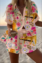Load image into Gallery viewer, Fashion Print Beach Holiday 2-Piece Set Women Summer Short Sleeve Shirt Top + Wide Legs Short Women's Oversized Two-Piece Outfit