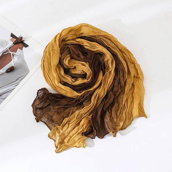 Women's Gradient Color Linen Scarf for Travel Fashionable Versatile Casual Windproof Sand Proof Headscarf Women's Shawl