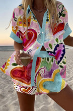 Load image into Gallery viewer, Fashion Print Beach Holiday 2-Piece Set Women Summer Short Sleeve Shirt Top + Wide Legs Short Women's Oversized Two-Piece Outfit