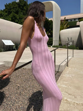 Load image into Gallery viewer, Trendix Knit Backless Dress For Women V Neck Slim Sleeveless Suspender Maxi Dress Vacation Sexy Beach Knitted Elegant Long Dress