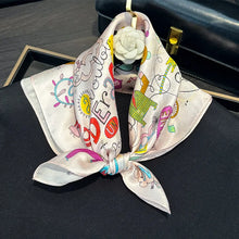 Load image into Gallery viewer, 2025 New 100% Pure Silk Scarf Women Neck Hair Foulard Bandana Square Small Headband Hijab Print Poncho Scarves Pashmina