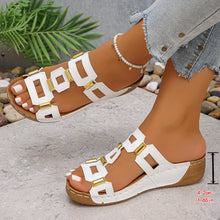 Load image into Gallery viewer, Large Size Roman Style Women's Sandals Open Toe Beach Slippers Summer Wedges Comfortable Outdoor Slip-On Shoes for Women