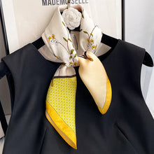 Load image into Gallery viewer, 2025 New 100% Pure Silk Scarf Women Neck Hair Foulard Bandana Square Small Headband Hijab Print Poncho Scarves Pashmina