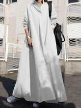 Load image into Gallery viewer, Women's Dress Autumn Long Sleeve Shirt Dress Loose Oversized Maxi Kaftan Woman Lapel Solid Half-Button A-line Sundress