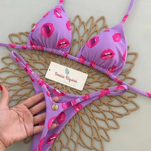 Load image into Gallery viewer, New Women&#39;s Bikini Split Print Swimwear Fashion G-string Beach Holiday