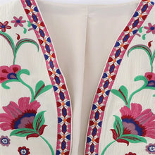 Load image into Gallery viewer, Women Vintage Floral Embroidered Open WaistCoat Ladies National Style Vest Jacket Outfits Casual Vacation Crop Top