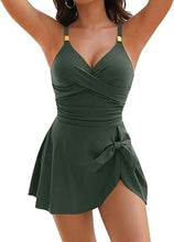 Load image into Gallery viewer, Tummy Control Women Swimdress Sexy One Piece Slim &amp; Comfortable Ruched &amp; Cross Swimwear Elasticity &amp; Quick Drying Beachwear 2025